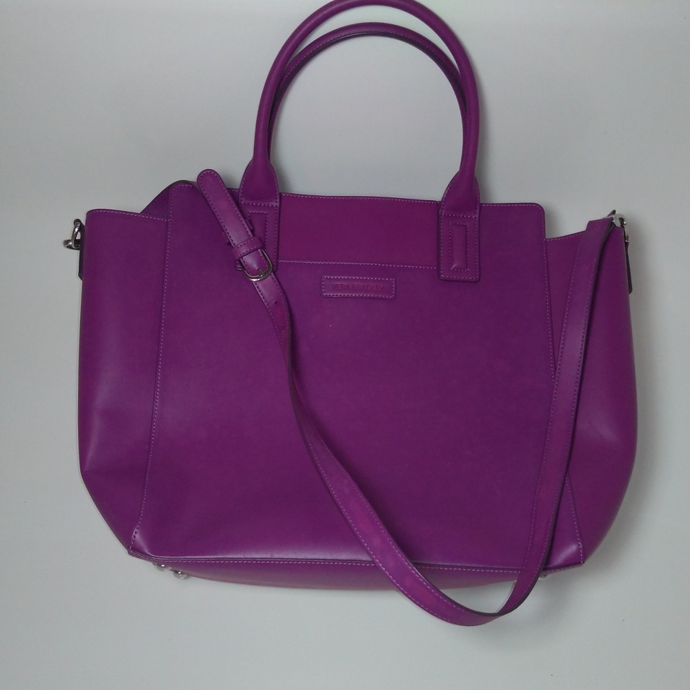 Vera Bradley Faux Leather Tote Plum